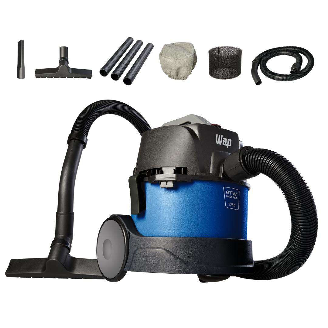 Aspirador de Água e Pó WAP GTW BAGLESS 1400W Bico Múltiplo para Carpetes e Piso Frio 220V