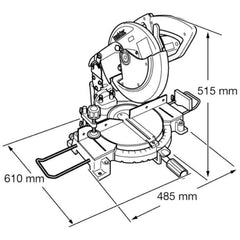Serra de Esquadria 255Mm Industrial 1500W Coletor de Pó Morsa Lâmina MLS100 110V Makita