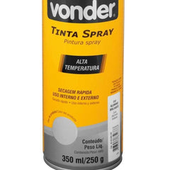 Tinta Spray Acrílica Alta Temperatura Alumínio 350ML/250G Vonder