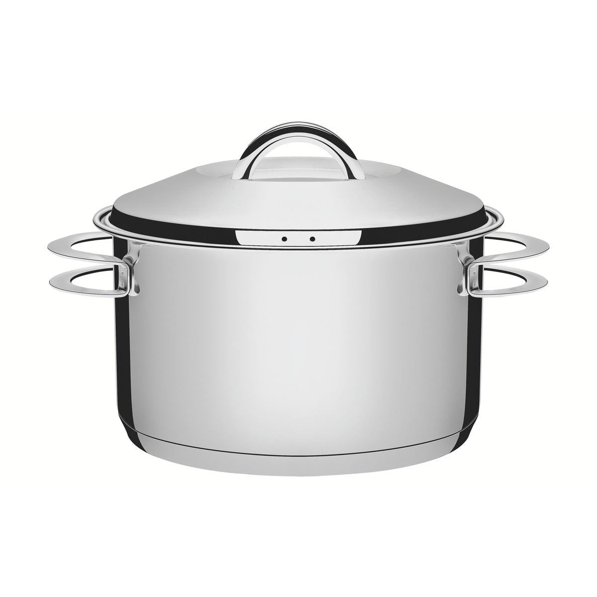 Caçarola Tramontina Solar Fundo Triplo Aço Inox 28 cm 8,4 L Tampa Inclusa Indução Forno 260°C