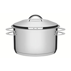 Caçarola Tramontina Solar Fundo Triplo Aço Inox 28 cm 8,4 L Tampa Inclusa Indução Forno 260°C