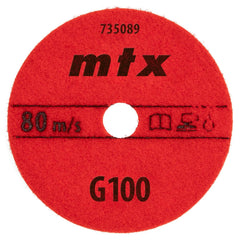 Disco Diamantado Flexível 100mm Grao 100 Desbaste Refrigeração 5Pç MTX 735089