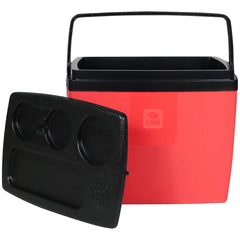 Caixa Térmica 36L Bel Vermelha e Preta com Tampa para Copos e Alça Ergonômica