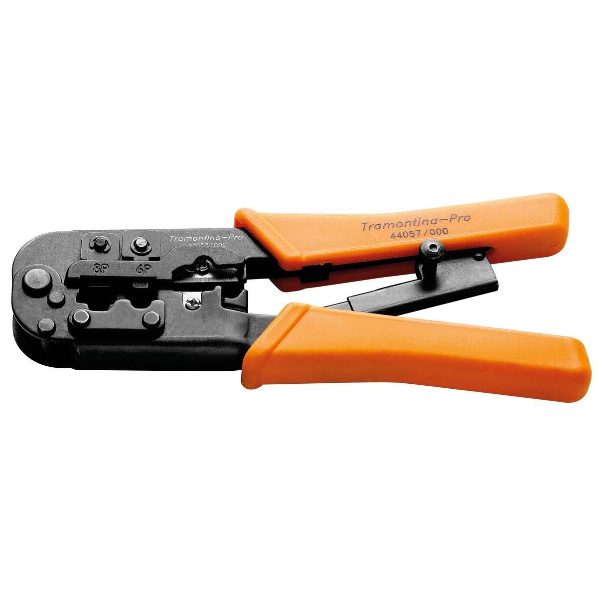 Alicate Crimpador RJ11 RJ12 RJ45 Tramontina PRO Aço Inoxidável Conexões de Rede