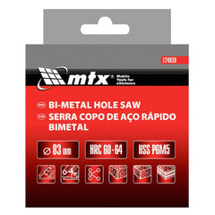 Serra Copo Bimetálica 83mm 5/8'' 18UNF Metal Madeira Plástico MTX 724839
