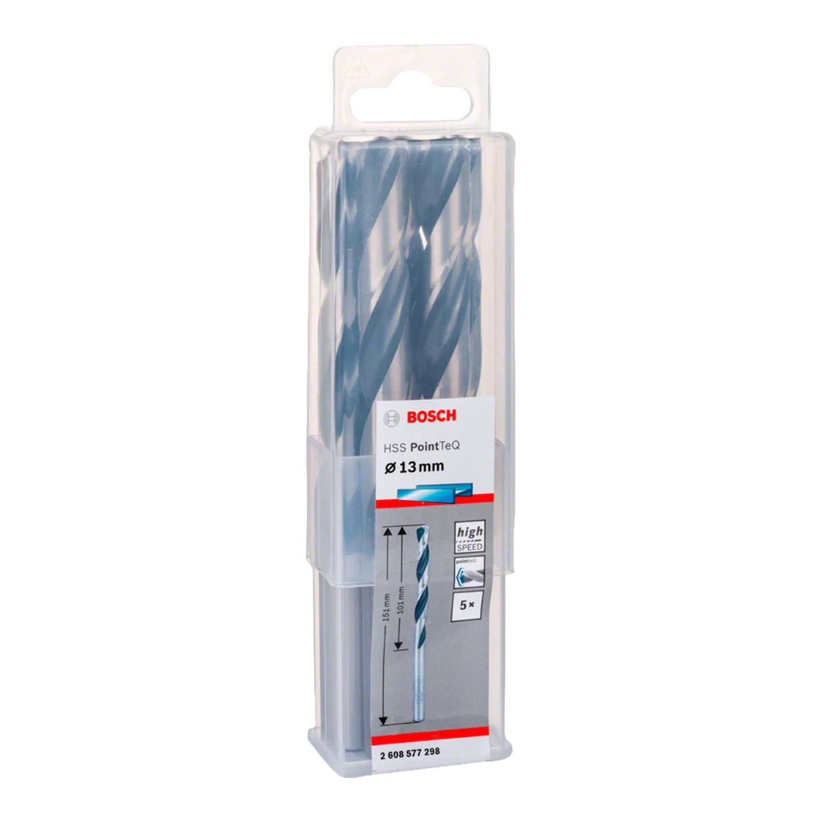 Broca Metal Bosch Aço Rápido Hss-Pointteq 13mm 5 Peças