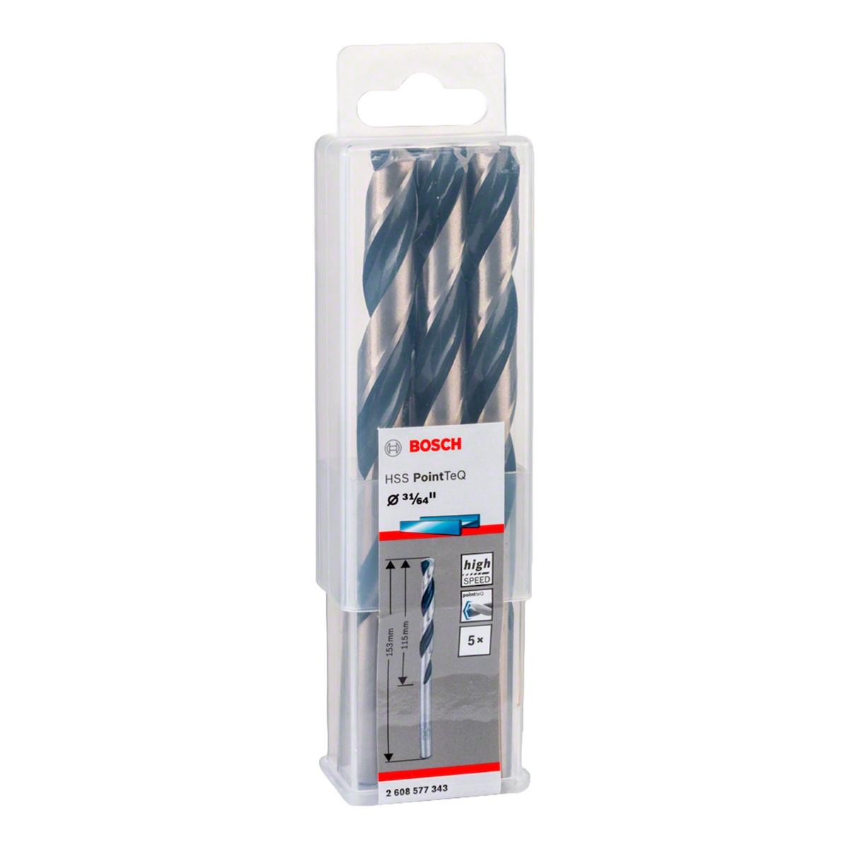 Broca Metal Bosch Aço Rápido Hss-Pointteq 31/64'' 5 Peças