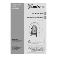Nível Laser Rotativo Autonivelante 10m Precisão ±1mm/m 2 Linhas 90° Automação MTX 350359
