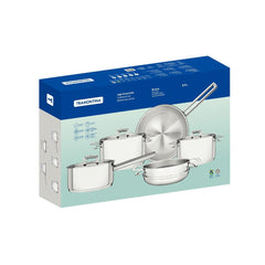Jogo De Panelas Tramontina Brava Aço Inox Fundo Triplo 5 Peças Indução 260°C