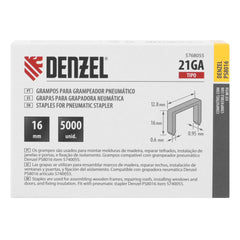 Grampos Para Grampeador Pneumático 16mm 0,6mm 12,8mm 5000pcs Denzel Fixação Forte