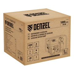 Motobomba a Gasolina Denzel PX80 7CV Água Limpa 1000L/min Profundidade 8m Altura 30m