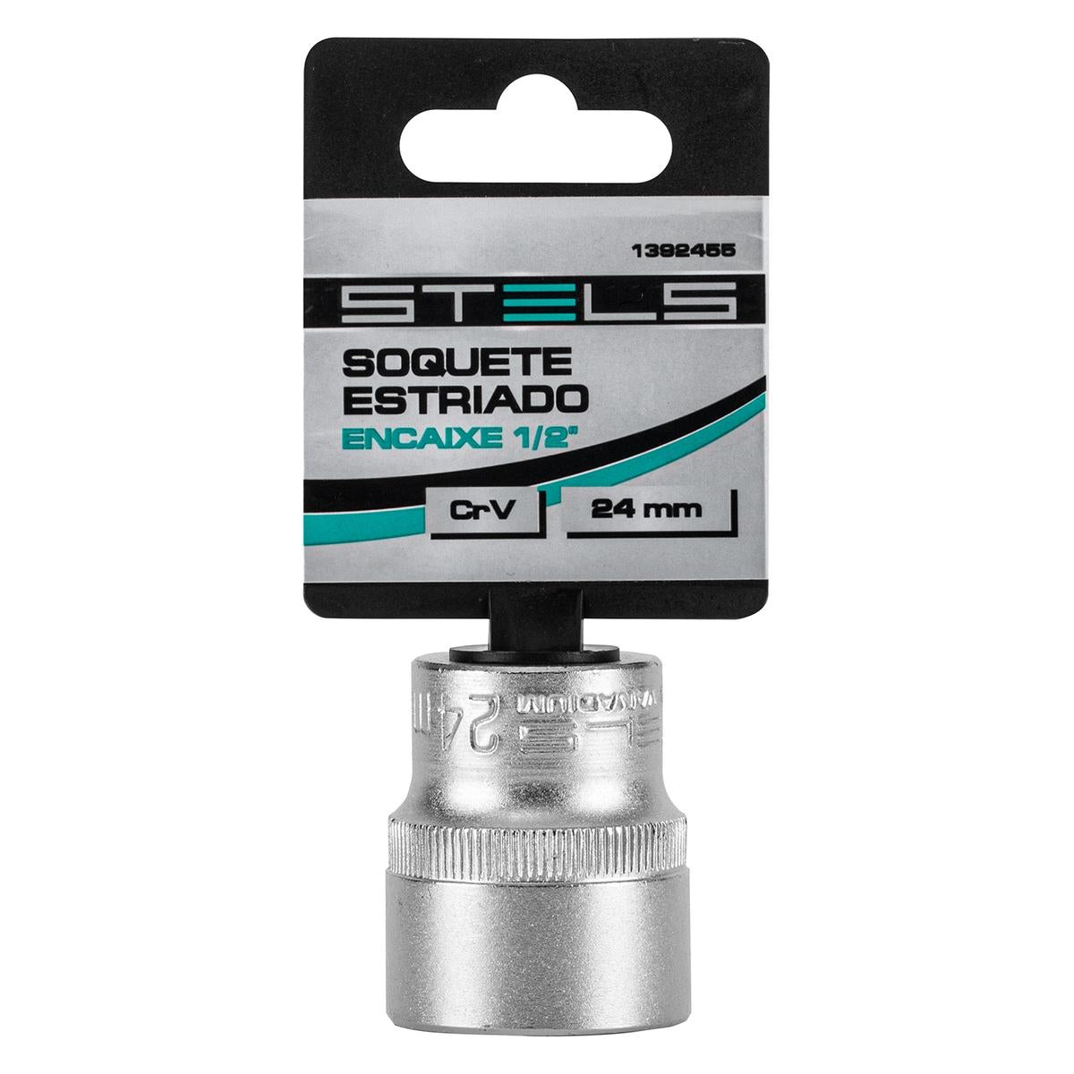 Soquete Estriado 1/2'' 24mm Aço CrV Stels Precisão e Durabilidade
