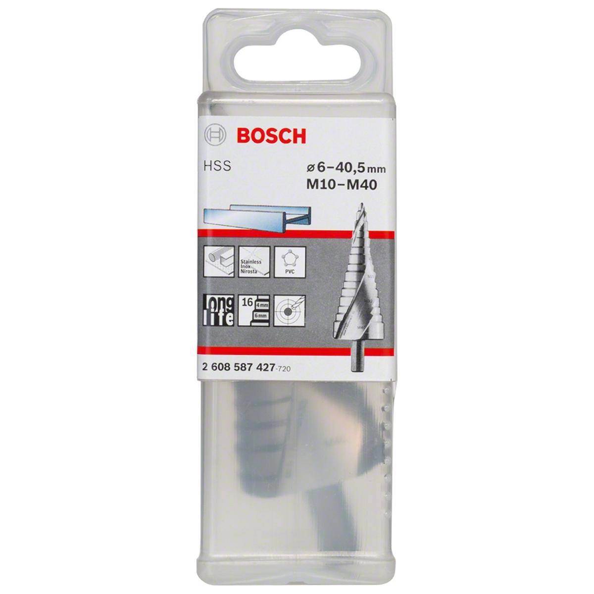 Broca Escalonada Bosch Aço Rápido Para Metal Hss 6-40,5mm