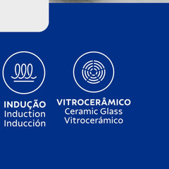 Jogo De Panelas Tramontina Una 5 Peças Aço Inox Com Fundo Triplo Indução E Tampas De Vidro