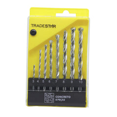 Jogo Broca Concreto 3 - 10 mm Vídea 8 Peças Tradestar