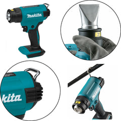 Soprador Termico Sem Fio 18V Portátil 500°C Com 1 Bateria Carregador Tubeiras Maleta DHG180RT Makita