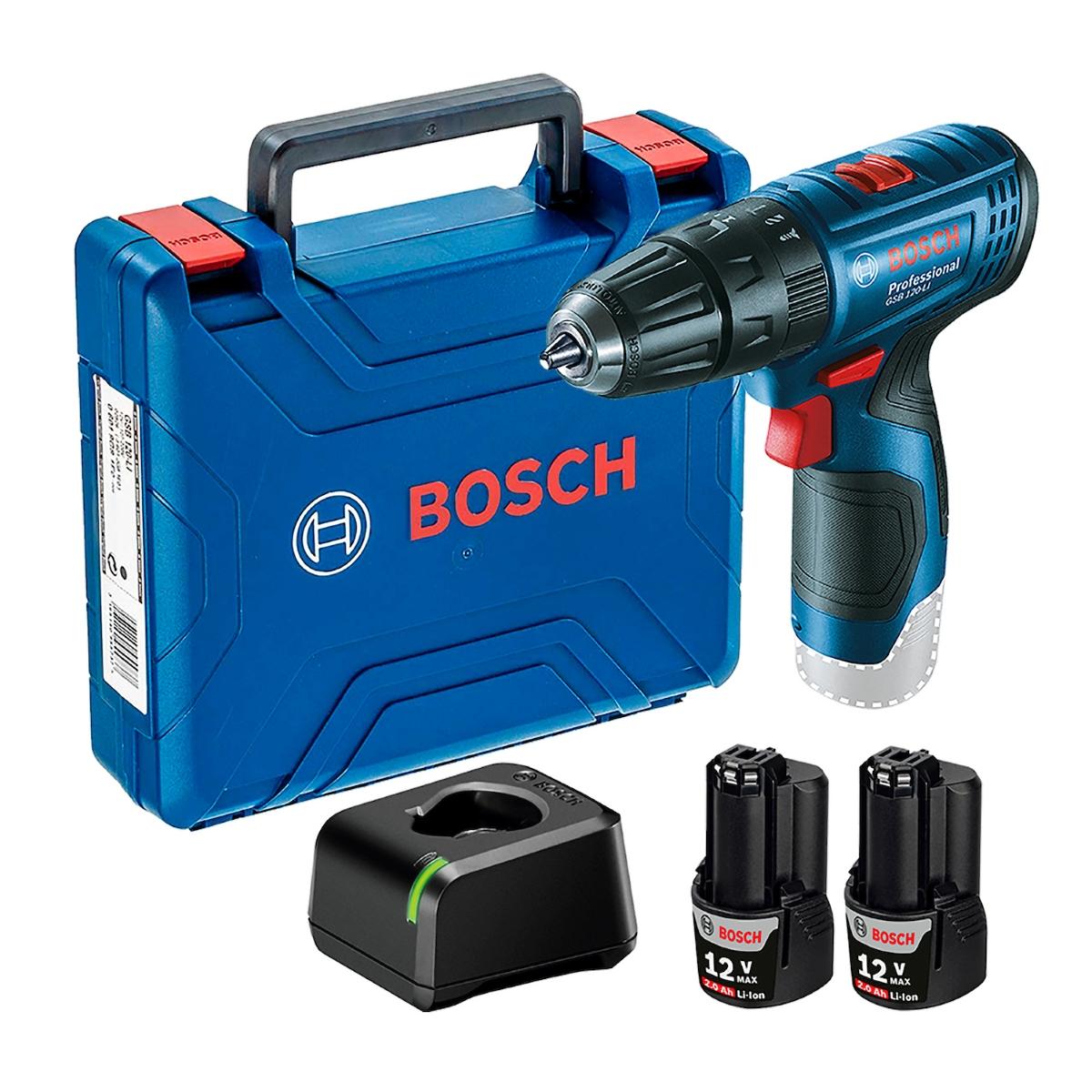 Parafusadeira Furadeira Bosch Gsb 120-Li 12V 2 Bat E Maleta
