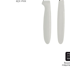 Faqueiro 24 Peças Aço Inox Cabo Polipropileno Branco Tramontina Ipanema