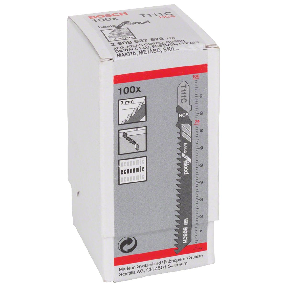 Lâmina Serra Tico Tico Bosch T111C Basic For Wood 100 Peças