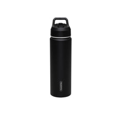 Garrafa Térmica Tramontina 650 Ml Aço Revestido Preto Com Canudo E Parede Dupla