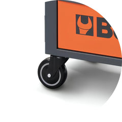 Carrinho para Ferramentas 800KG Laranja e Cinza 7 Gavetas Tampo de Madeira Fechadura RSC24/7-O Beta
