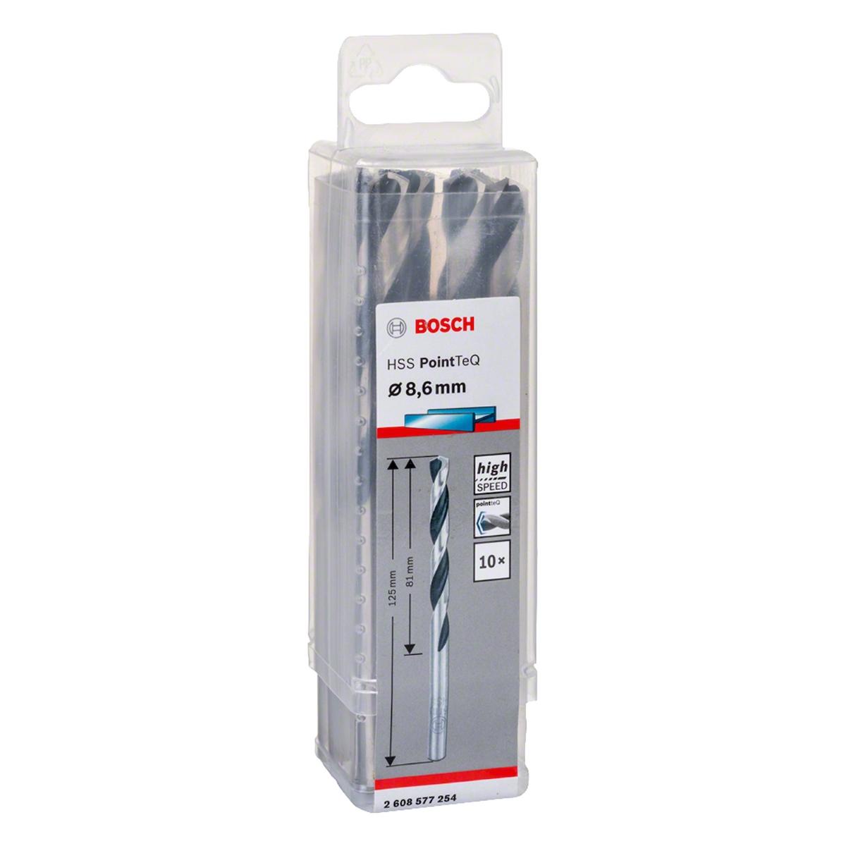 Broca Metal Bosch Aço Rápido Hss-Pointteq 8,6mm 10 Peças