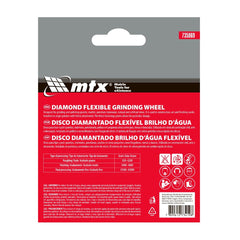 Disco Lixa Diamantada Flexível 100mm 5pc MTX Desbaste a Seco Grão 3000 Resistente e Durável