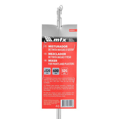 Misturador Para Tintas E Gesso SDS Plus 120 X 600mm Galvanizado MTX 848849