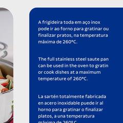 Frigideira Aço Inox 28 cm 4,8 L Fundo Triplo Com Tampa E Alça Solar Tramontina