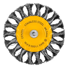 Escova Circular Inox 100mm 1/4 (6mm) Fios 0,5mm Aço Inoxidável Alta Durabilidade