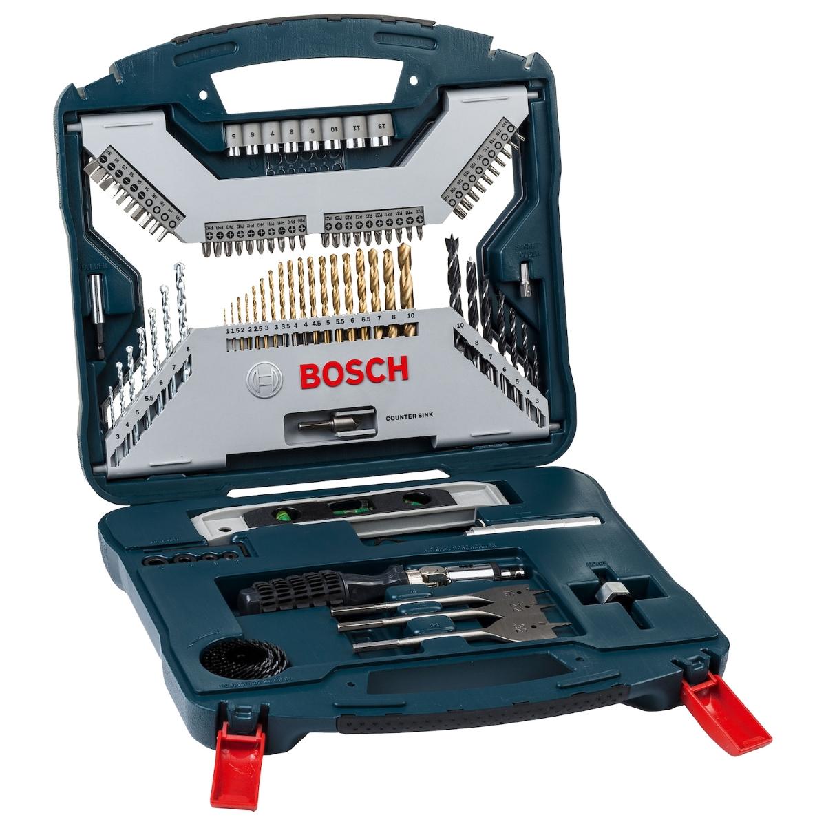 Kit De Pontas E Brocas Em Titânio Bosch X-Line 100 Peças