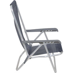 Cadeira Lazy Reclinável 4 Posições Alumínio Azul Marinho Bel