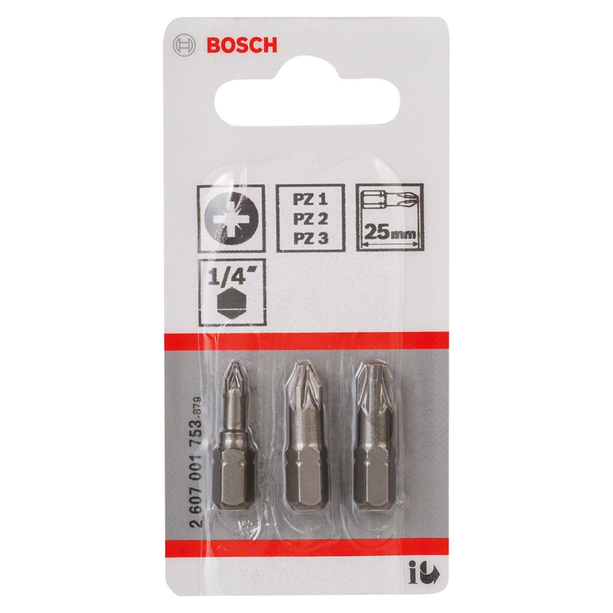 Jogo De Pontas P/Parafusar Bosch Extra Hard 25mm Pozidriv 3U