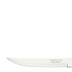 Conjunto 2 Facas Para Churrasco Tramontina Felice Aço Inox Cabo Polipropileno Azul Alta Resistência