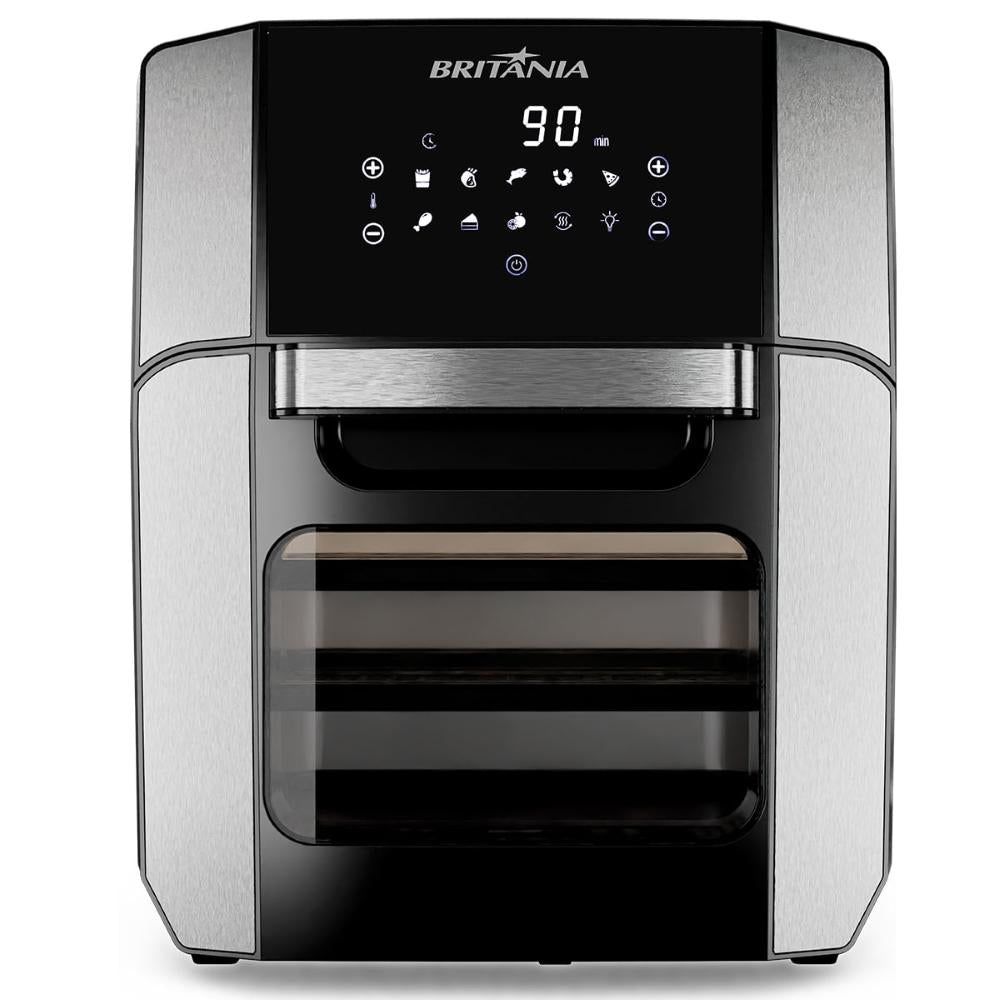 Air Fryer Fritadeira Sem Óleo Oven BFR2100P 1800W Britânia 12L Com Cesto Bandejas Antiaderente 127V