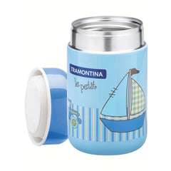 Pote Térmico Tramontina Le Petit Azul 400 Ml Infantil Aço Inox Parede Dupla