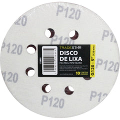 Disco Lixa 125 mm G120 Alvenaria com Fixador Tradestar