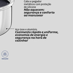Panela Tramontina Romagna Indução 16 Cm 1,5 L Cerâmica Black Stone Inox E Alumínio