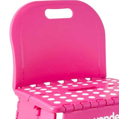Banqueta Plástica Dobrável Rosa 220mm Com Encosto Vonder
