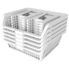 Conjunto 5 Cestos Expositor Empilhável Branco Presto