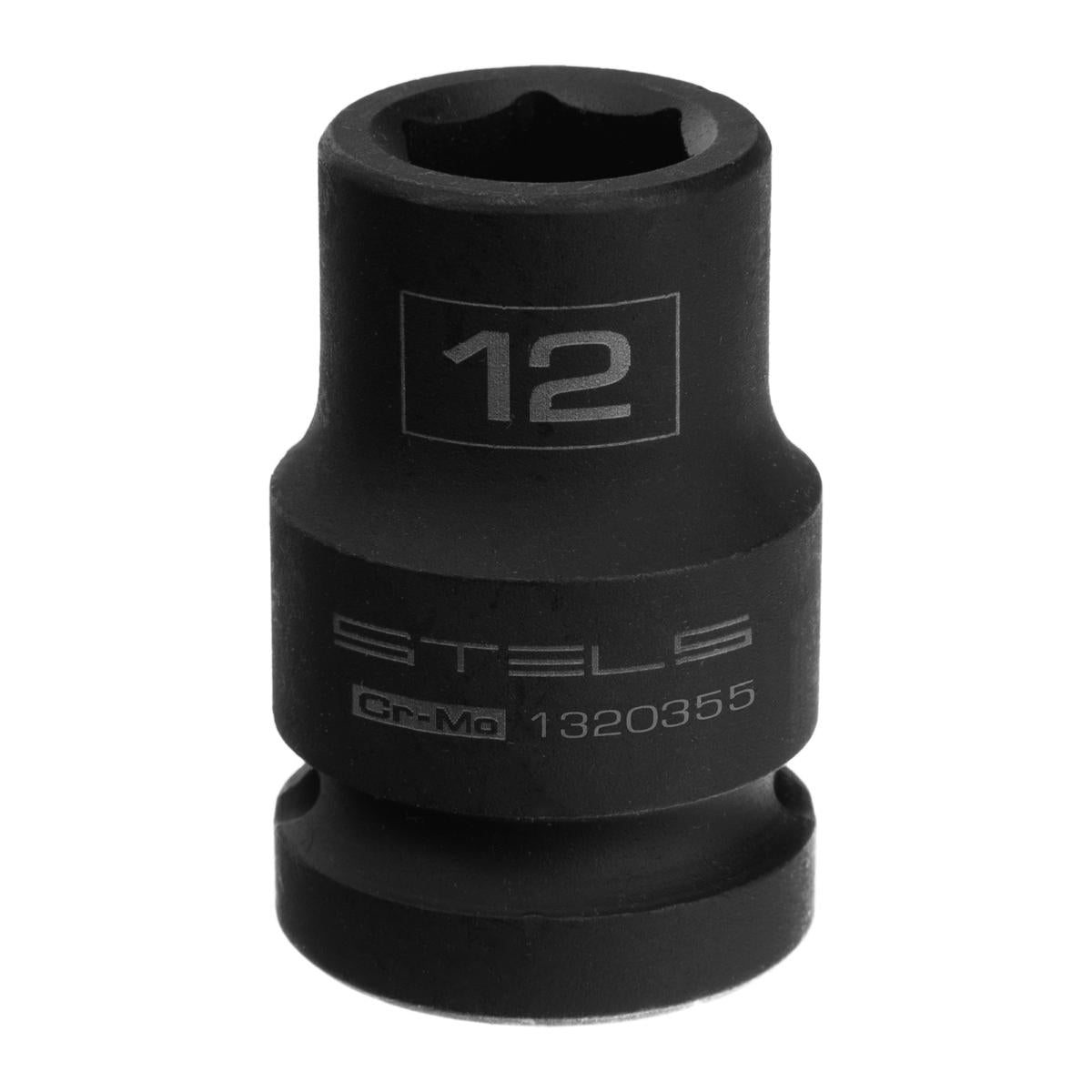 Soquete Impacto 1/2'' 12mm CrMo Stels 1320355 Encaixe Sextavado