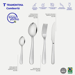 Faqueiro Tramontina Camboriú 24 Peças Em Aço Inox Com Facas De Churrasco Brilho