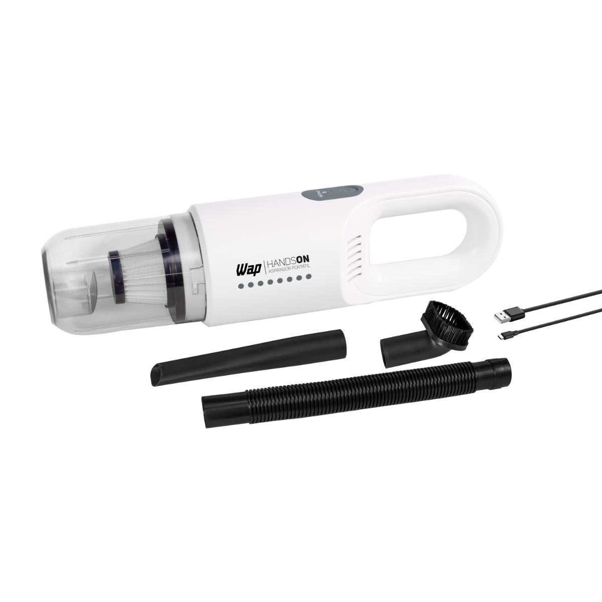 Aspirador de Pó Portátil Sem Fio WAP Handson com Acessórios 50W A Bateria e Filtro HEPA