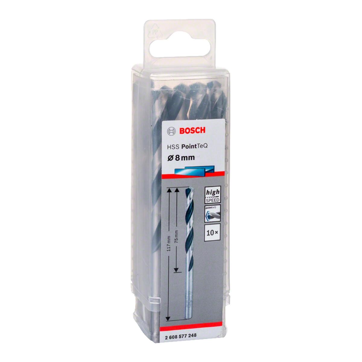 Broca Metal Bosch Aço Rápido Hss-Pointteq 8,0mm 10 Peças