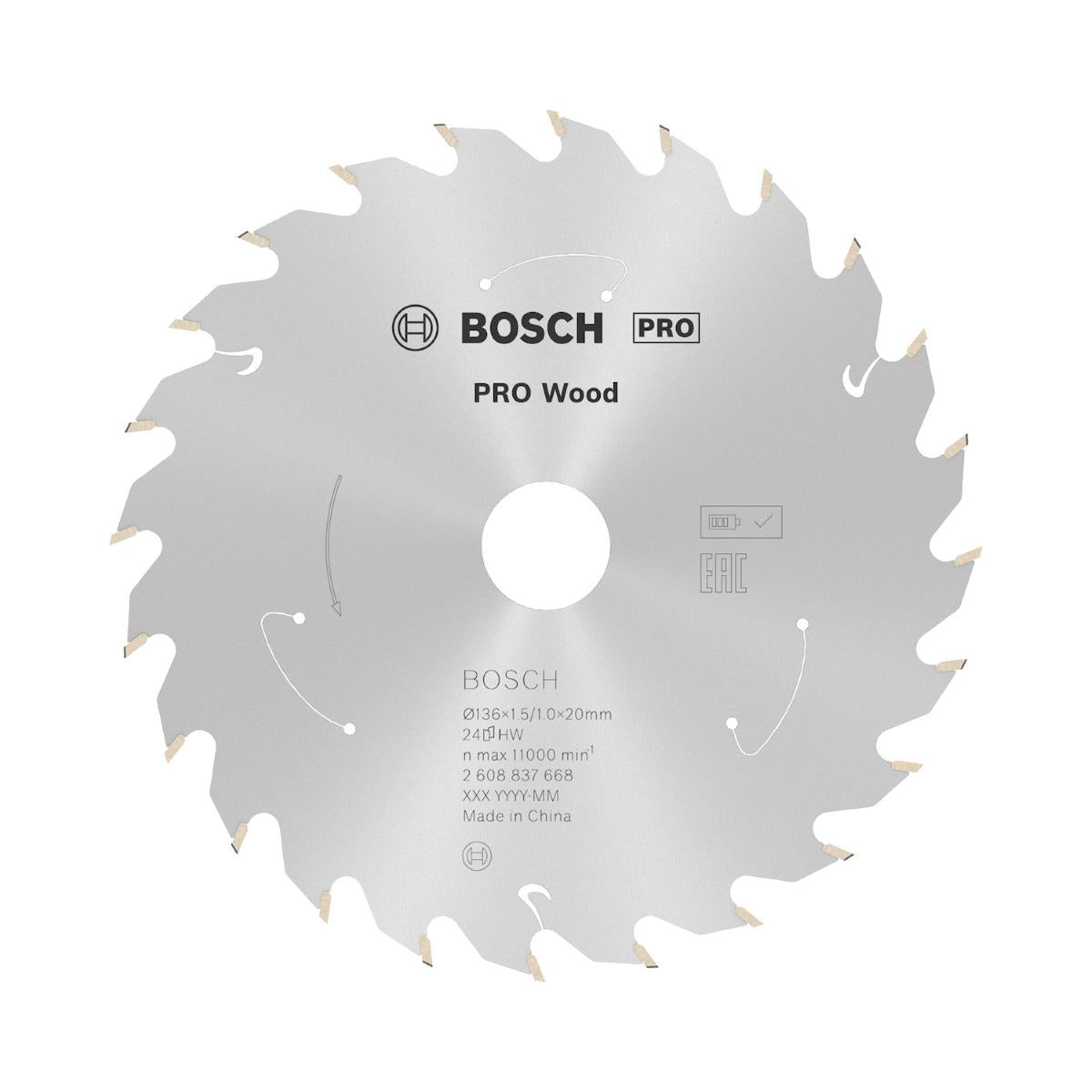 Disco De Serra Circular Bosch Pro Wood Cordless 136mm 24 D
