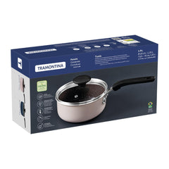 Panela Tramontina Tunis 16 Cm 1,3 L Antiaderente Cerâmica Indução Alumínio Rosa Trufado 2,5 Mm