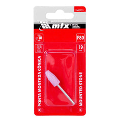 Ponta Montada Cônica Longa 10x19mm Haste 3mm F80 MTX 7600255 Limpeza e Remoção de Rebarbas