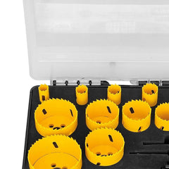 Jogo de Serras Copo Bi-Metálicas 15 Peças Tramontina MASTER Aço Rápido HSS para Chapas, Tubos e Madeira