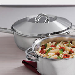 Frigideira Aço Inox 28 cm 4,8 L Fundo Triplo Com Tampa E Alça Solar Tramontina