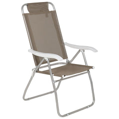 Cadeira de Praia Reclinável em Alumínio Suporta até 120kg Prosa Bege Bel